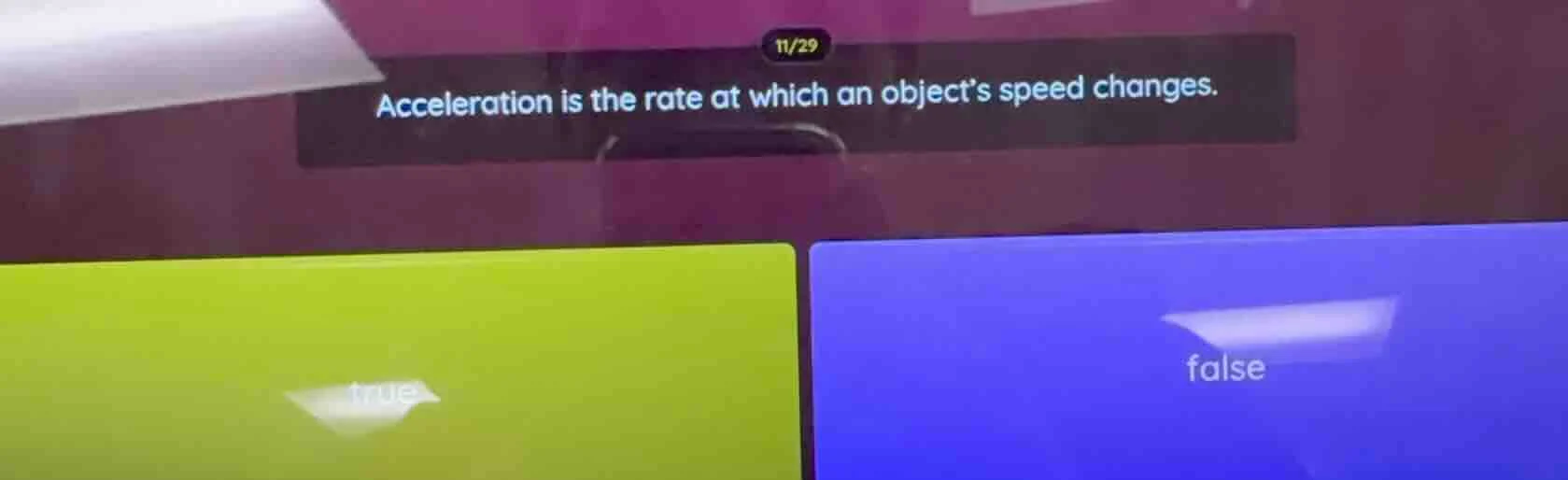 11/29 acceleration is the rate at which an object’s speed changes. true…