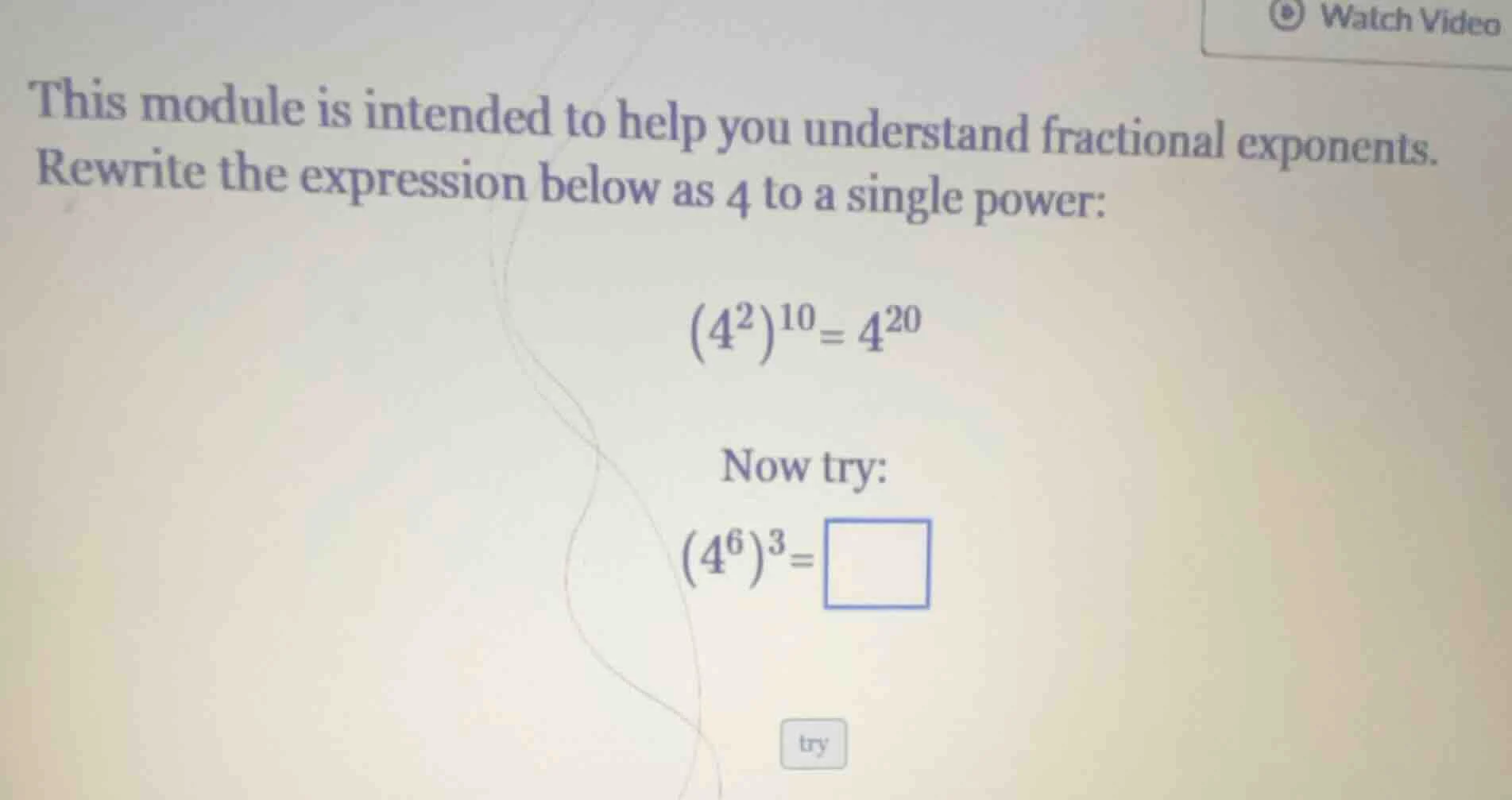 this module is intended to help you understand fractional exponents. re…