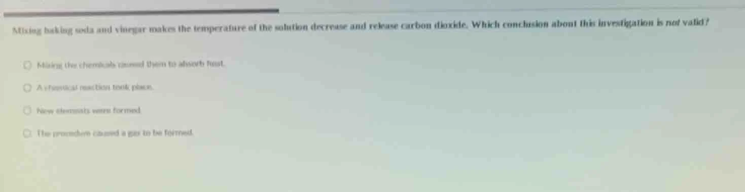 mixing baking soda and vinegar makes the temperature of the solution de…