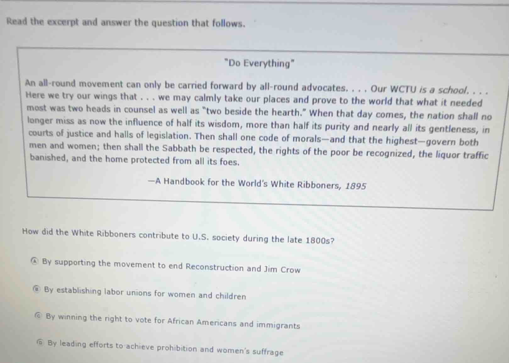 read the excerpt and answer the question that follows. \do everything\ …