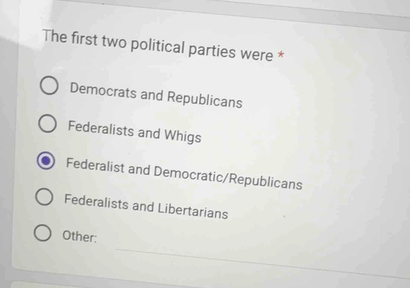 the first two political parties were * democrats and republicans federa…