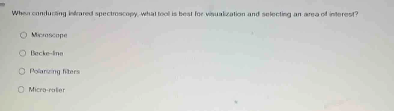 when conducting infrared spectroscopy, what tool is best for visualizat…