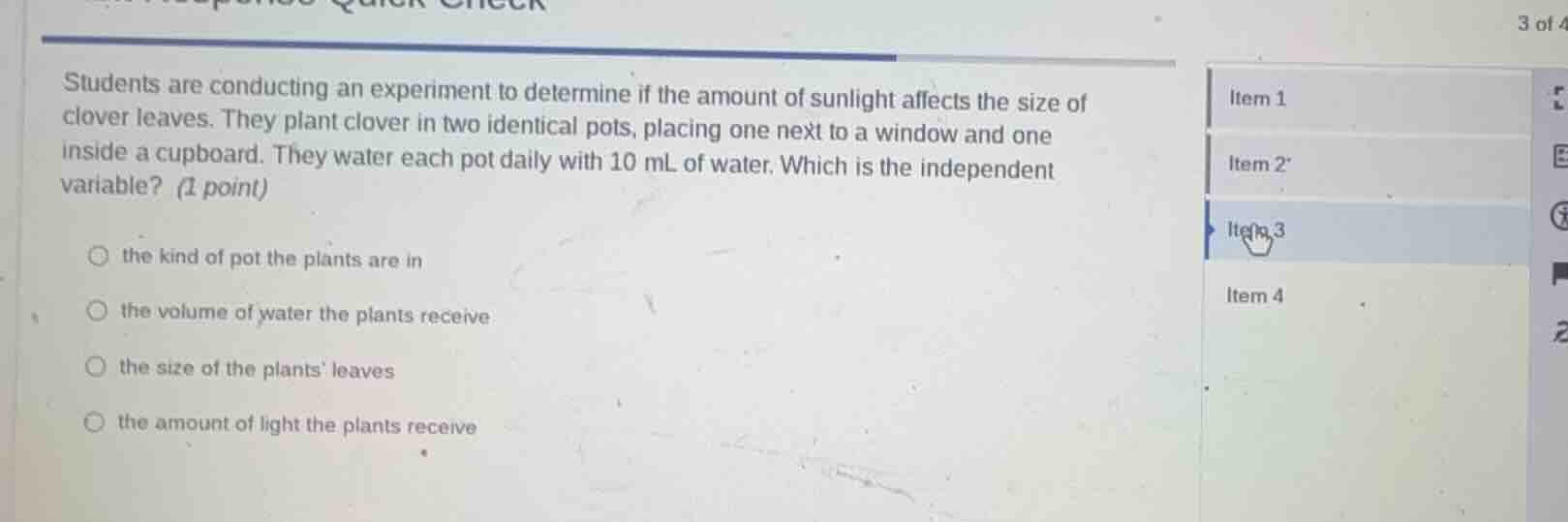 students are conducting an experiment to determine if the amount of sun…