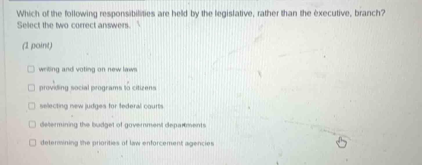which of the following responsibilities are held by the legislative, ra…