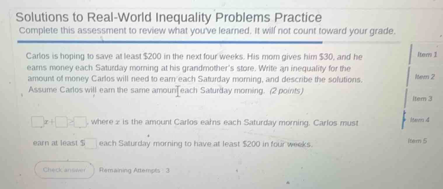 solutions to real - world inequality problems practice complete this as…