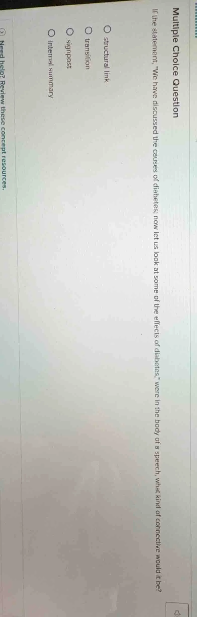 multiple choice question if the statement, \we have discussed the cause…