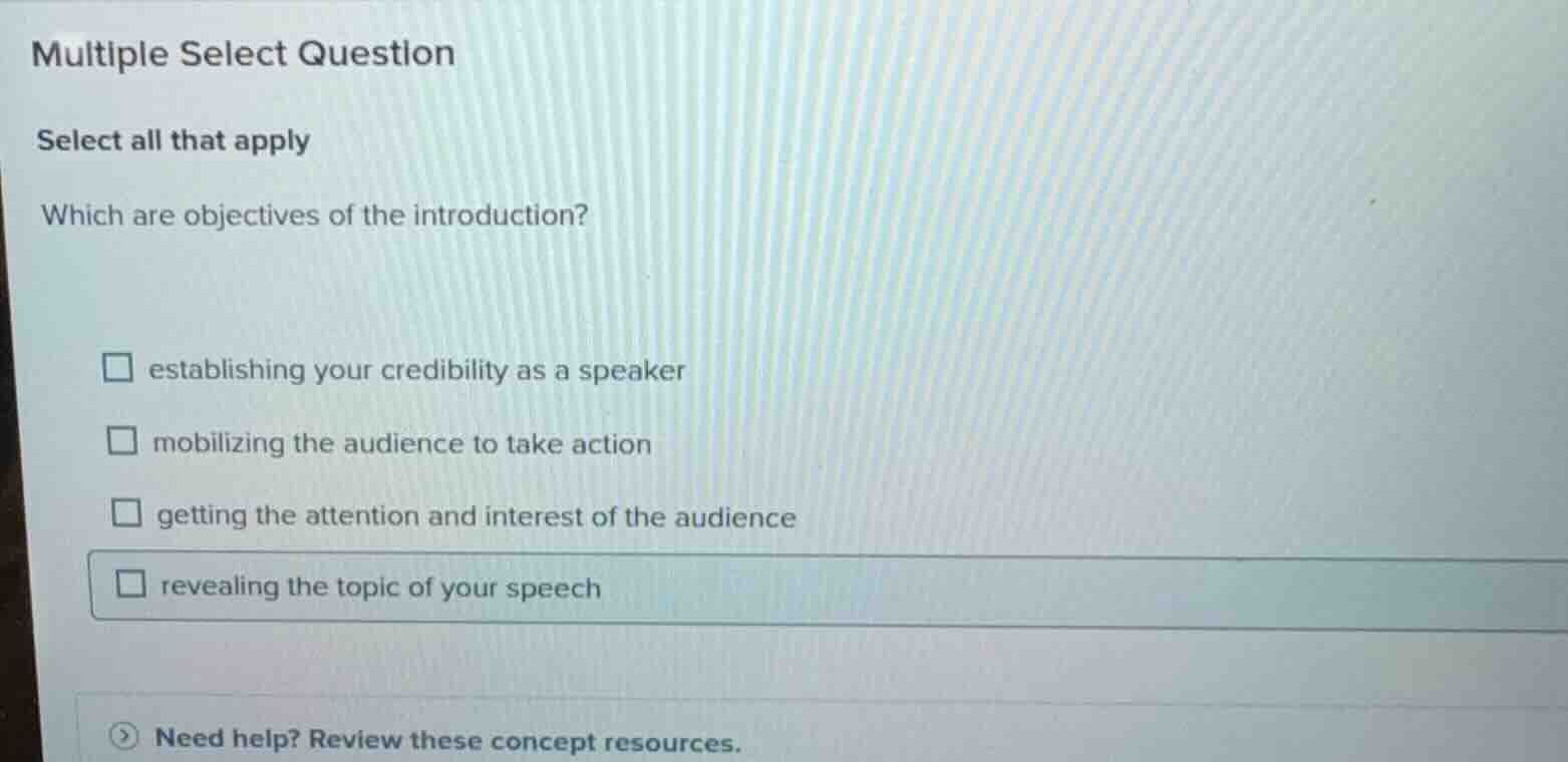 multiple select question select all that apply which are objectives of …