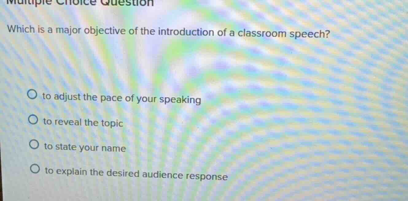 multiple choice question which is a major objective of the introduction…