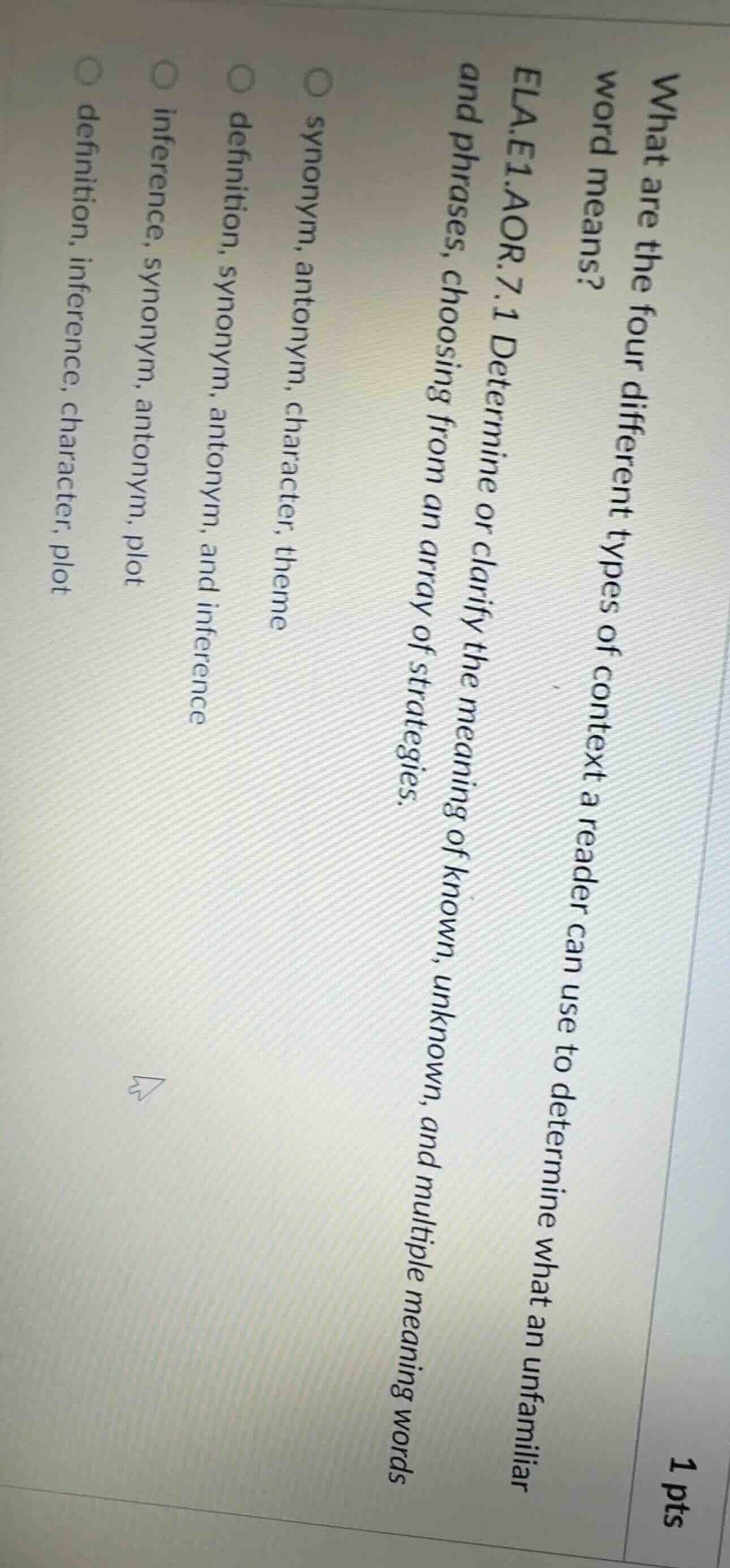 what are the four different types of context a reader can use to determ…