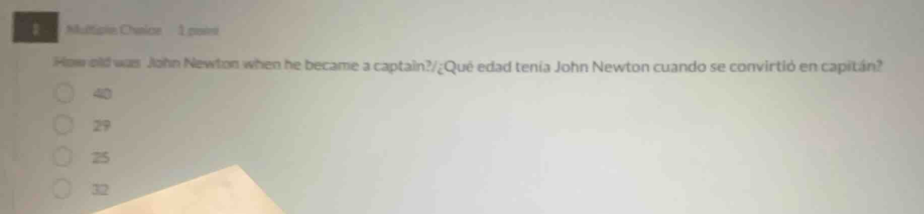 multiple choice 1 point how old was john newton when he became a captai…