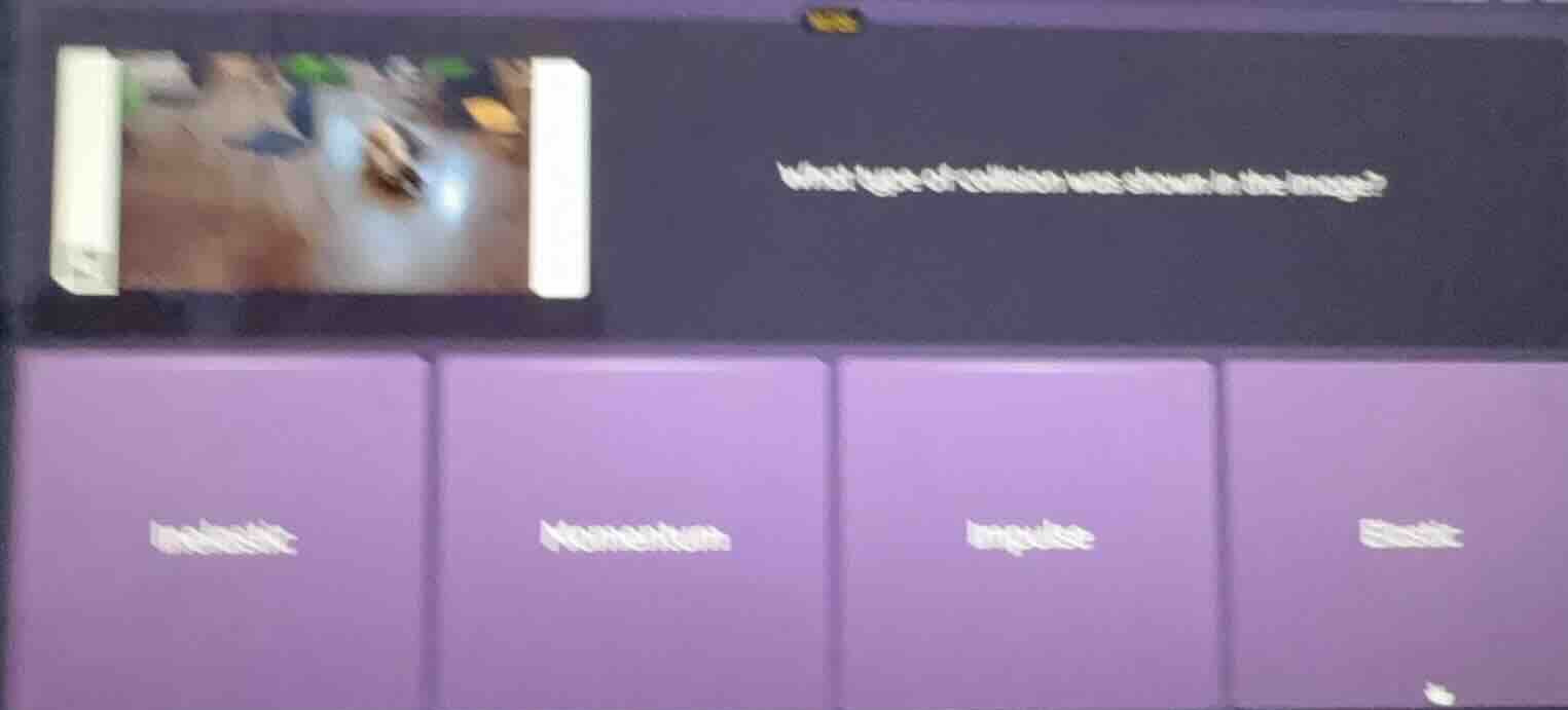 what type of collision was shown in the image? options: inelastic, mome…