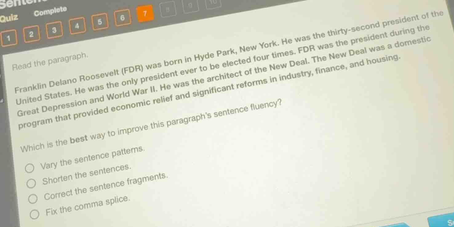 read the paragraph. franklin delano roosevelt (fdr) was born in hyde pa…