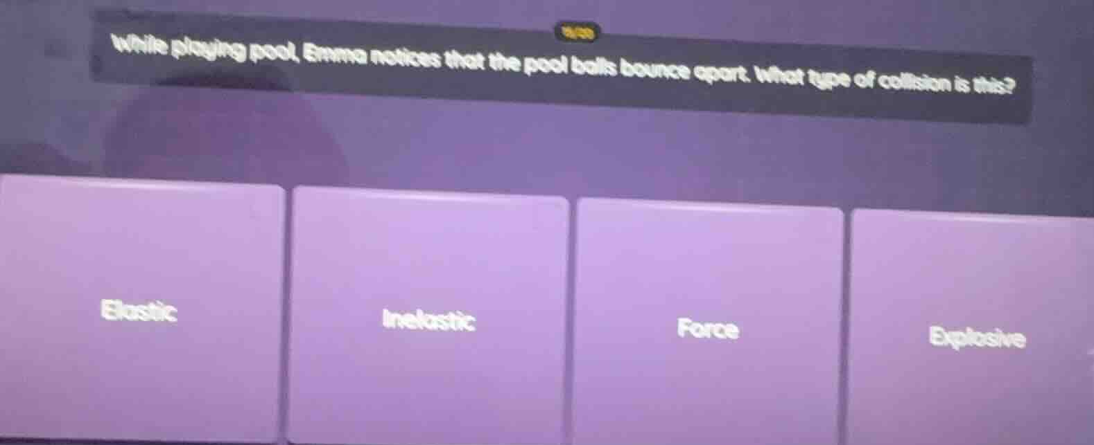 while playing pool, emma notices that the pool balls bounce apart. what…