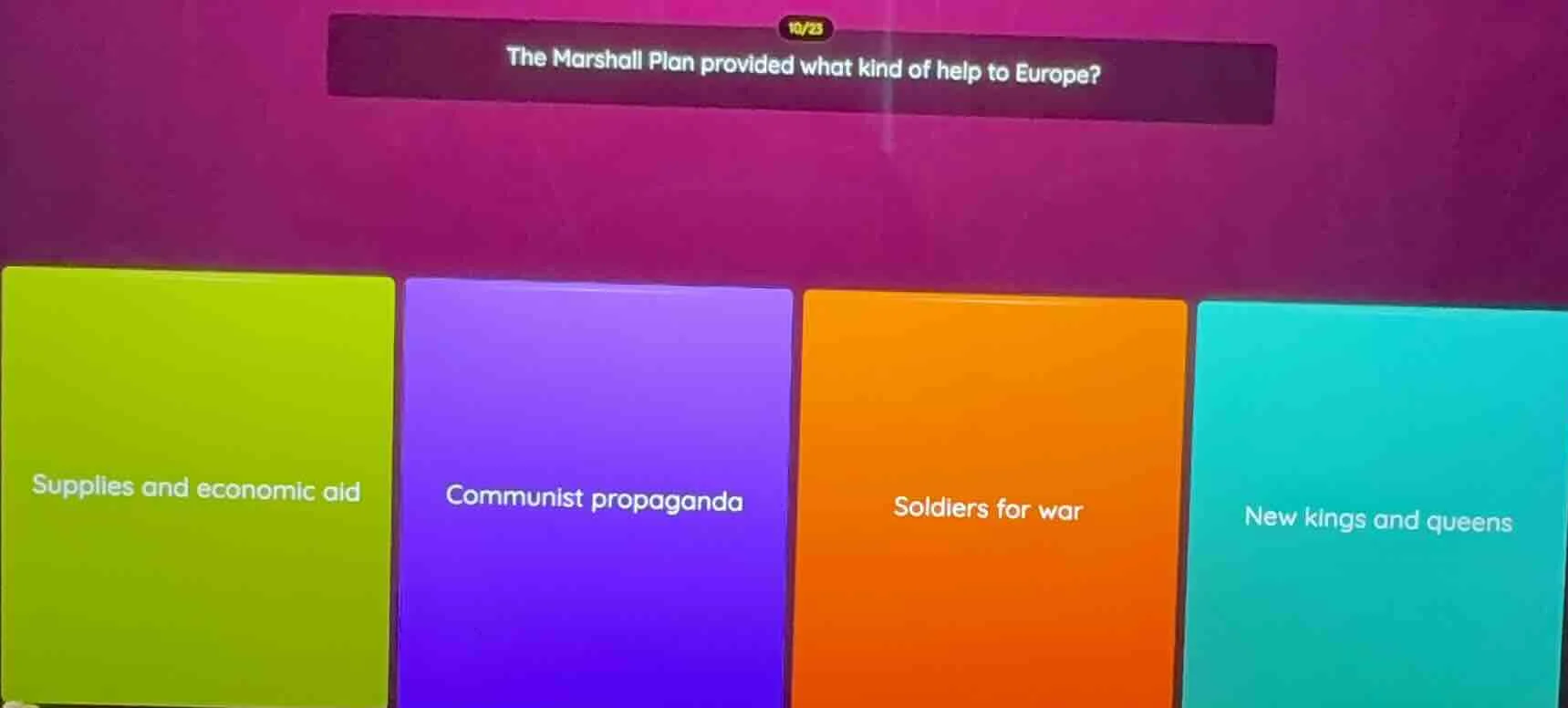 the marshall plan provided what kind of help to europe? supplies and ec…