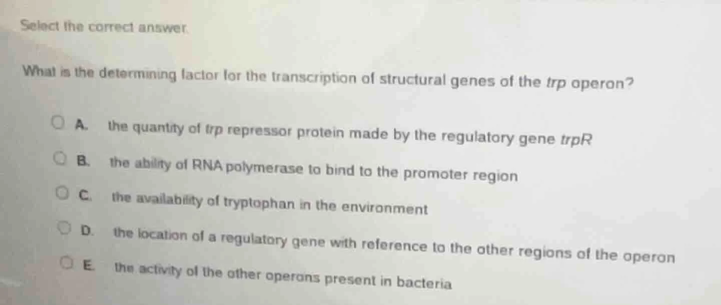 select the correct answer. what is the determining factor for the trans…