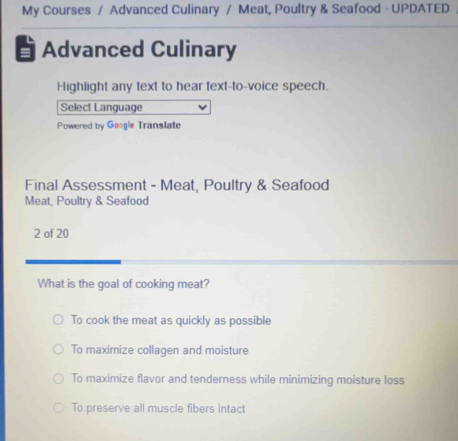 my courses / advanced culinary / meat, poultry & seafood - updated adva…