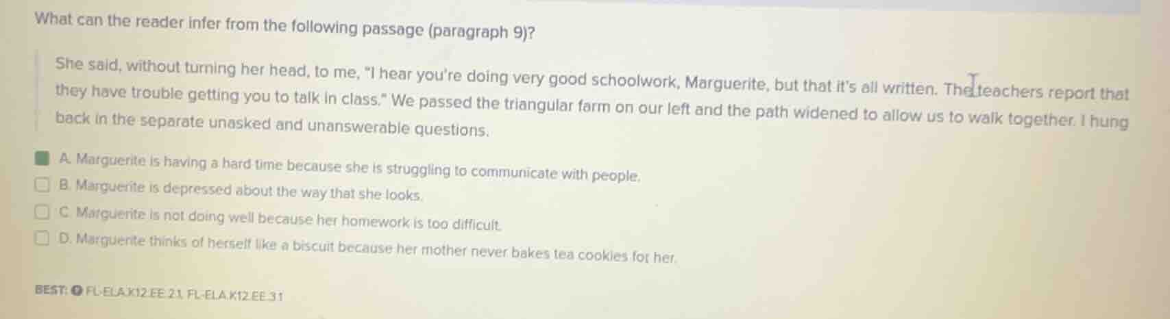 what can the reader infer from the following passage (paragraph 9)? she…