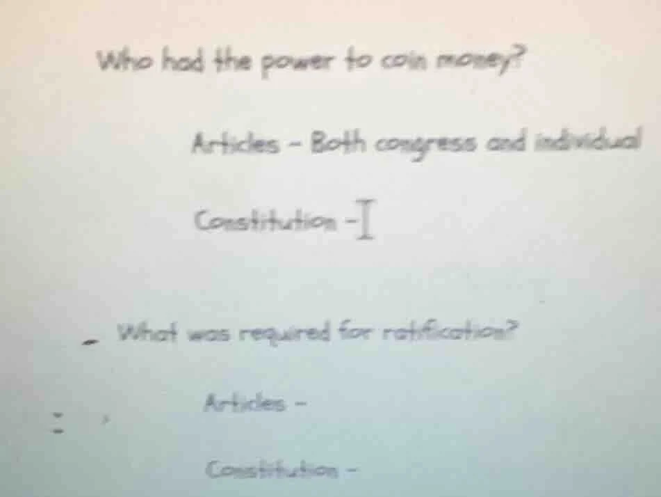 who had the power to coin money? articles - both congress and individua…