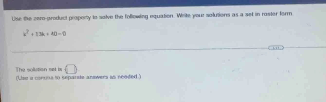 use the zero - product property to solve the following equation. write …
