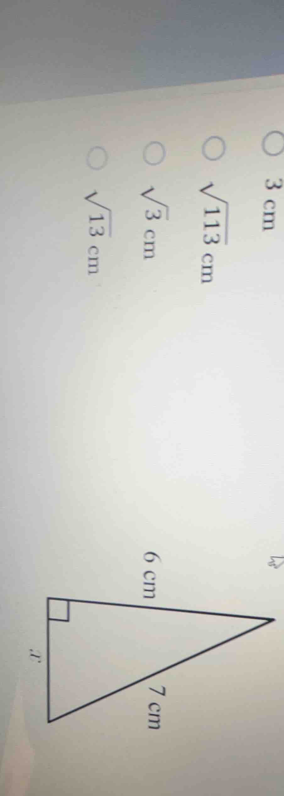 a right triangle with one leg labeled ( x ), the other leg labeled ( 6 …
