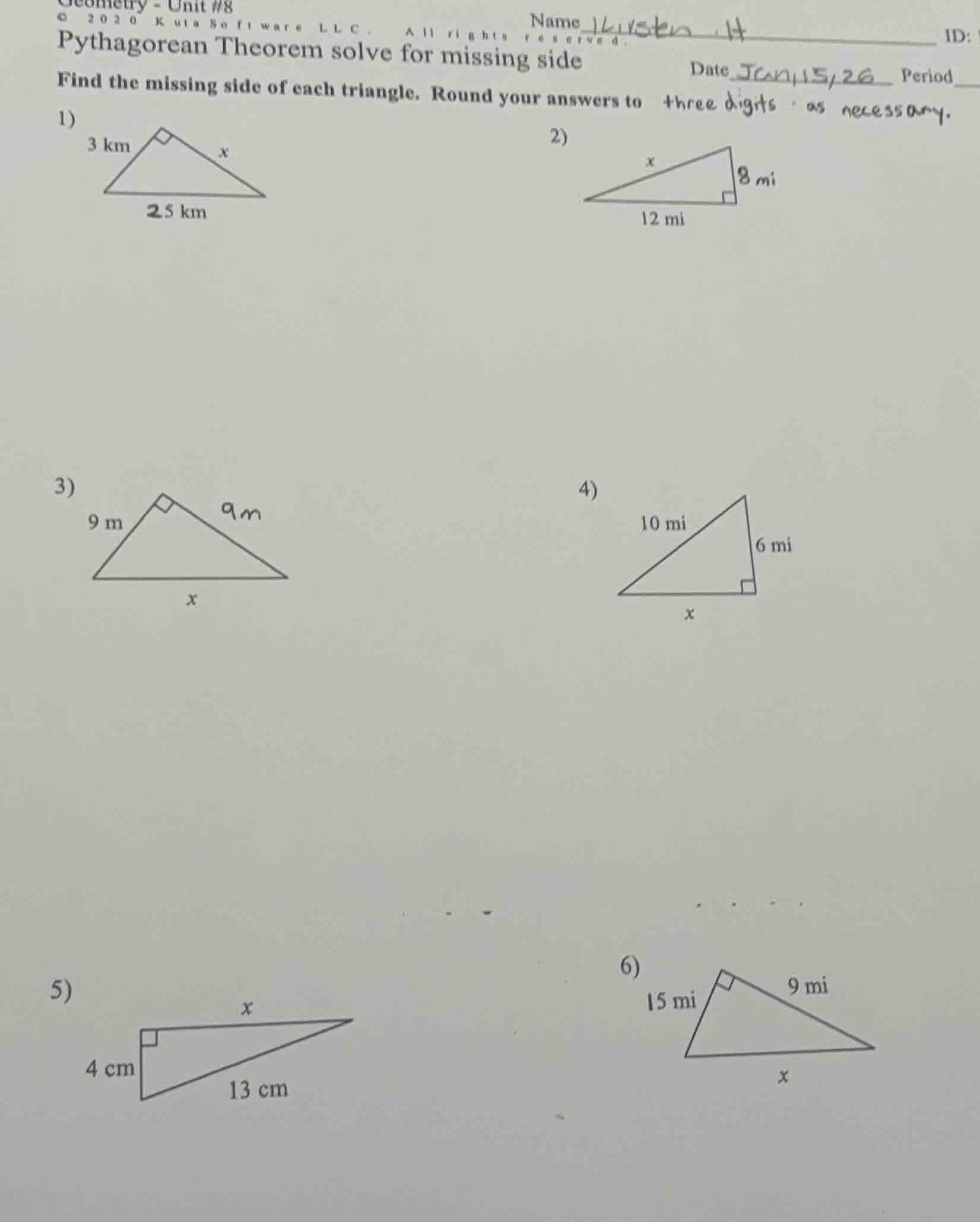 geometry - unit #8 © 2020 kuta software llc. all rights reserved. name …