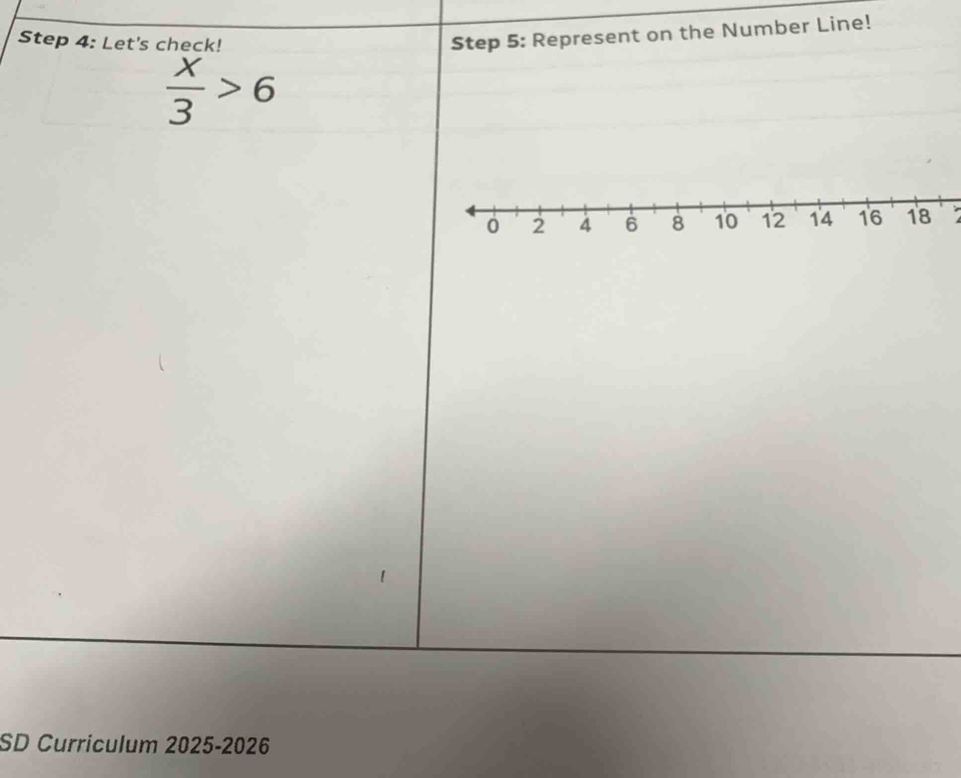 step 4: lets check! \\(\\frac{x}{3} > 6\\) step 5: represent on the num…