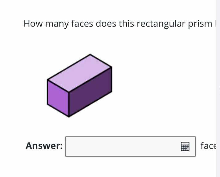 how many faces does this rectangular prism answer: face