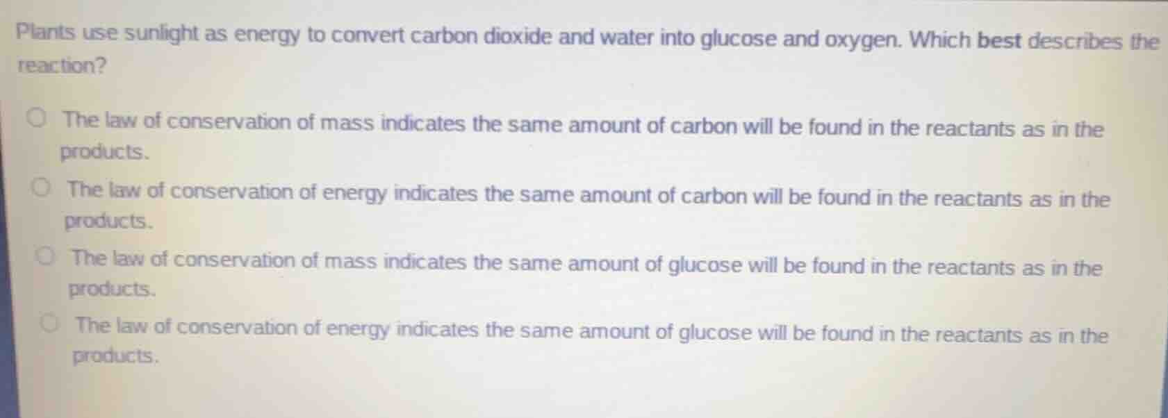 plants use sunlight as energy to convert carbon dioxide and water into …