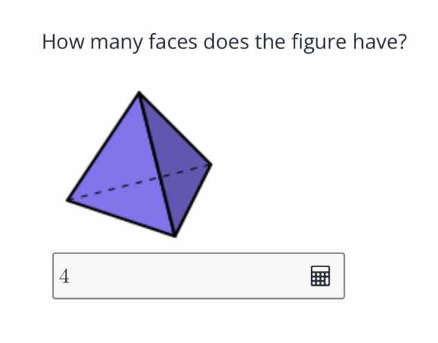 how many faces does the figure have? image of a pyramid-like figure 4