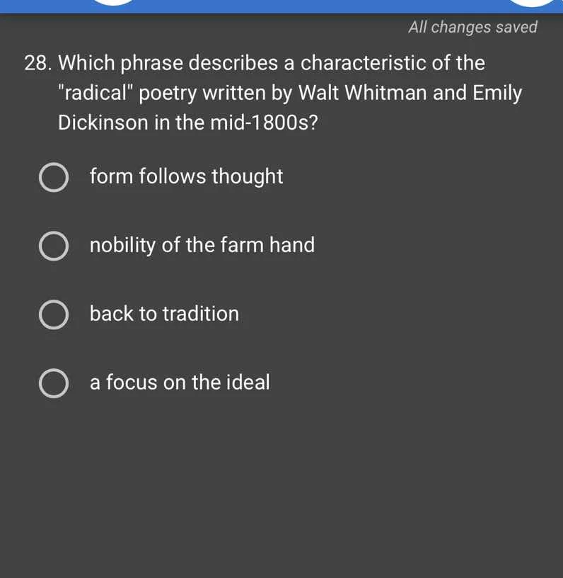 28. which phrase describes a characteristic of the adical\ poetry writt…