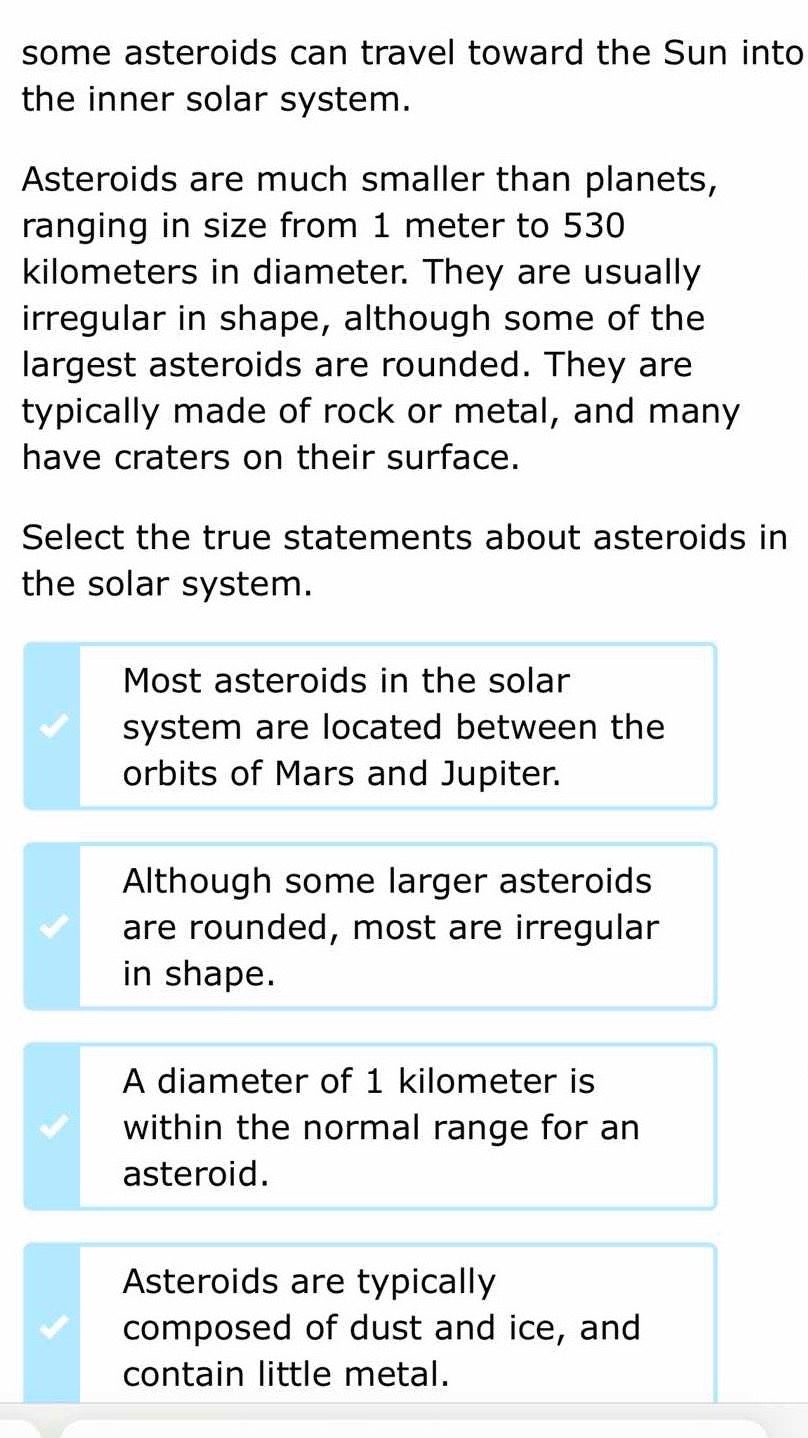 some asteroids can travel toward the sun into the inner solar system. a…