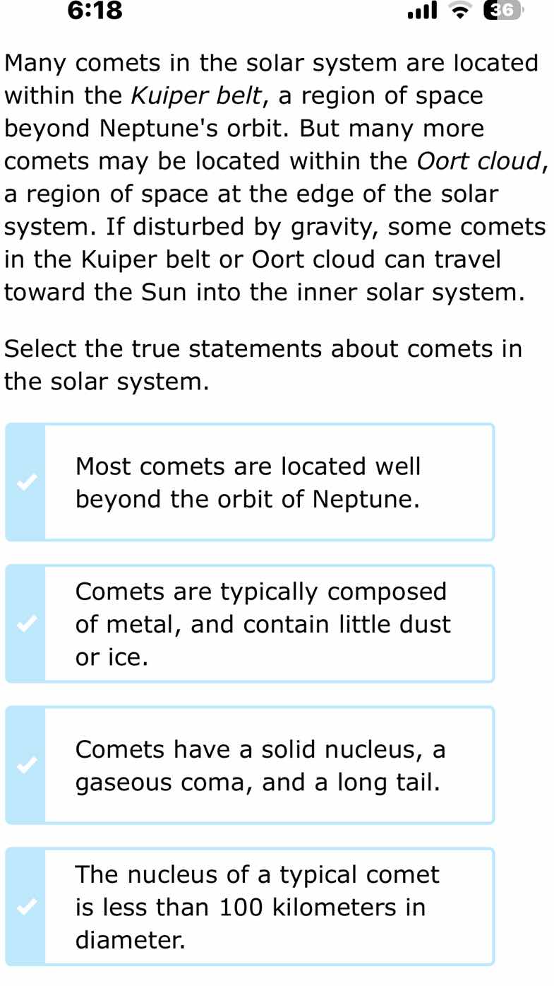 many comets in the solar system are located within the kuiper belt, a r…