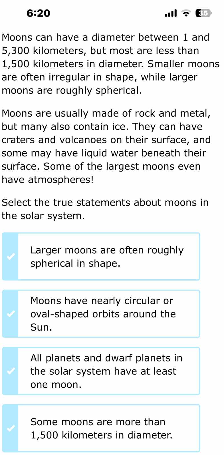 moons can have a diameter between 1 and 5,300 kilometers, but most are …