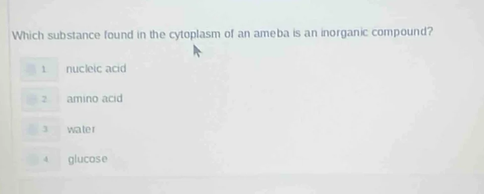 which substance found in the cytoplasm of an ameba is an inorganic comp…
