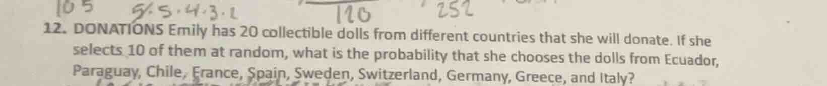 12. donations emily has 20 collectible dolls from different countries t…