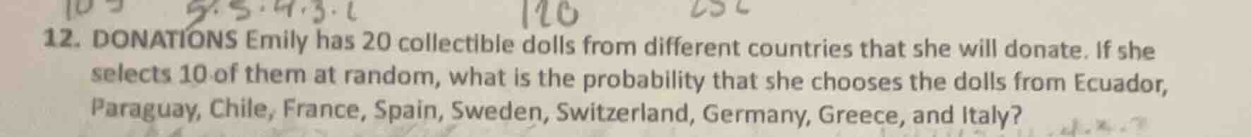 12. donations emily has 20 collectible dolls from different countries t…