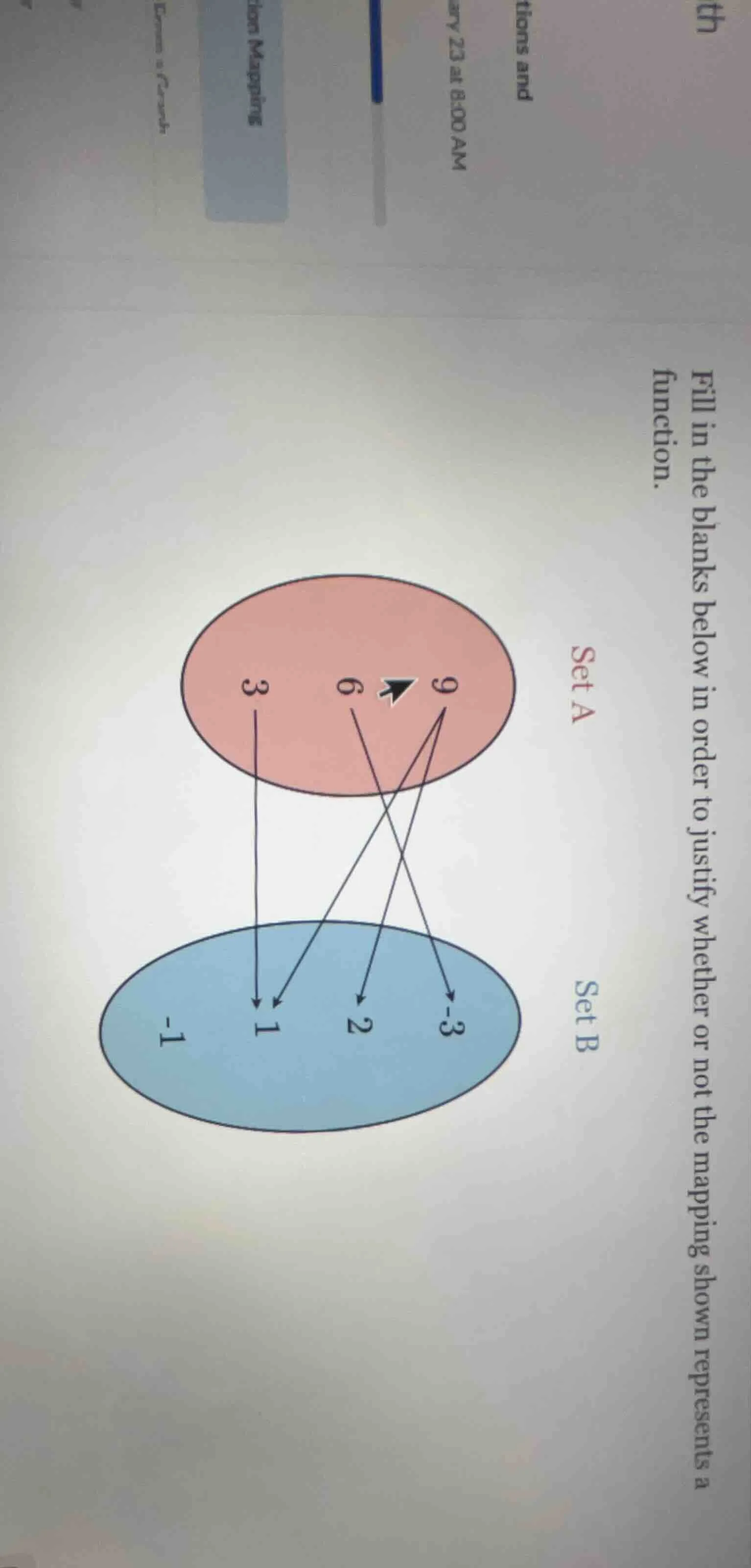 fill in the blanks below in order to justify whether or not the mapping…