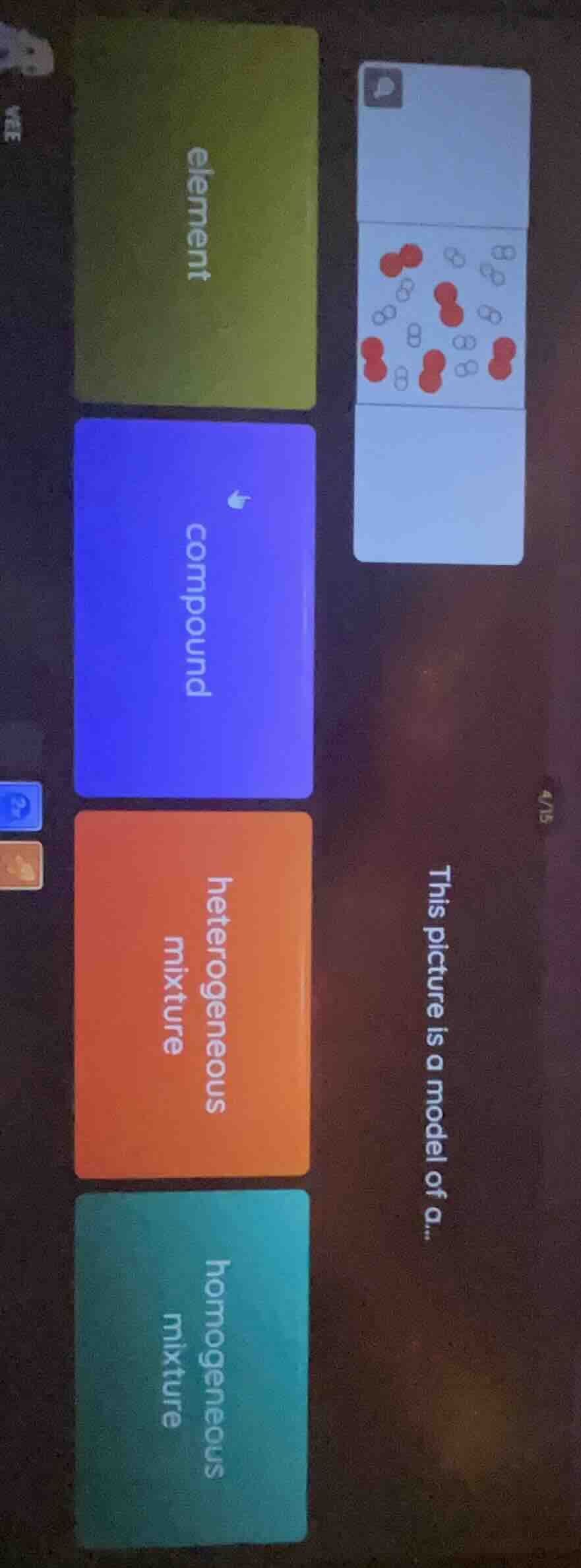 this picture is a model of a... element compound heterogeneous mixture …