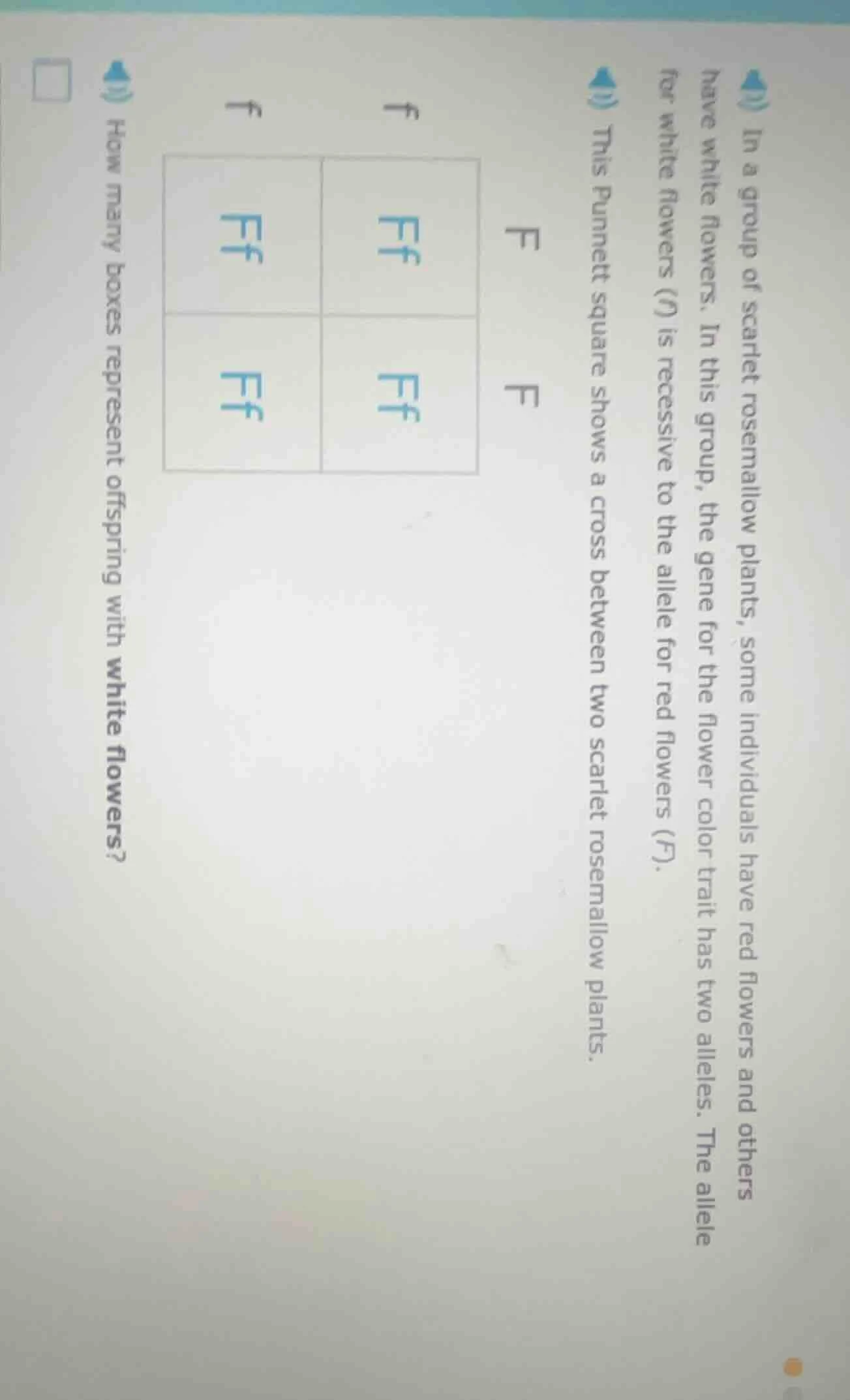 in a group of scarlet rosemallow plants, some individuals have red flow…