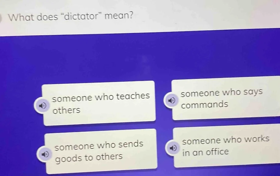 what does \dictator\ mean? someone who teaches others someone who says …