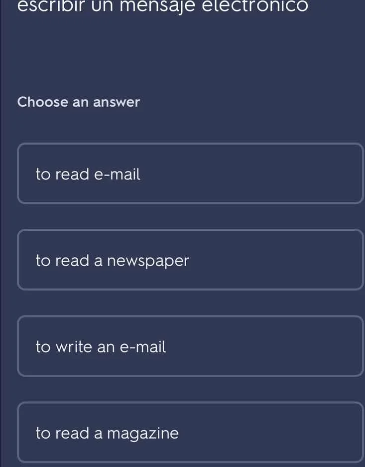 escribir un mensaje electronico choose an answer to read e - mail to re…