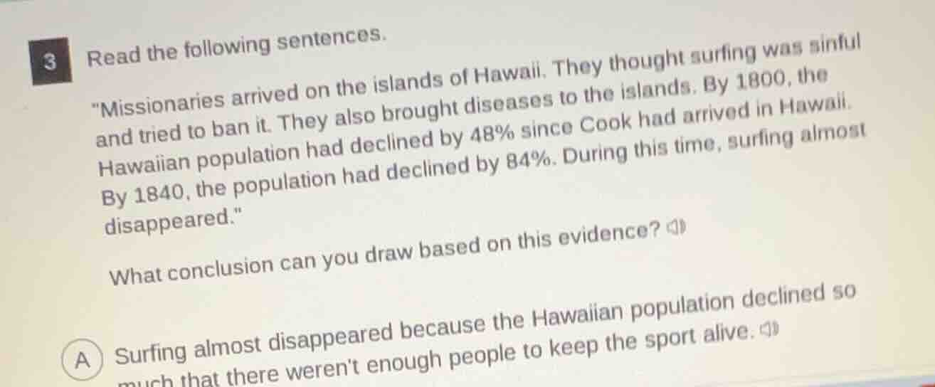 3 read the following sentences. \missionaries arrived on the islands of…