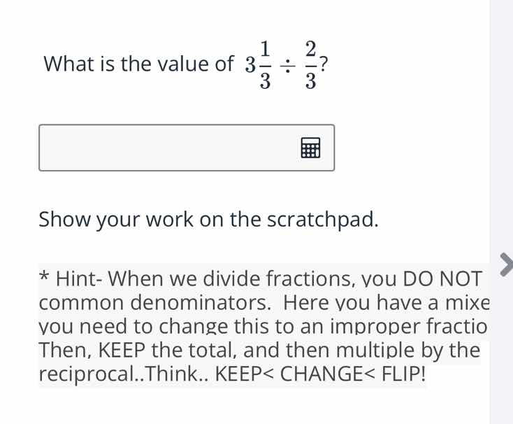 what is the value of $3\\frac{1}{3} \\div \\frac{2}{3}$? show your work…