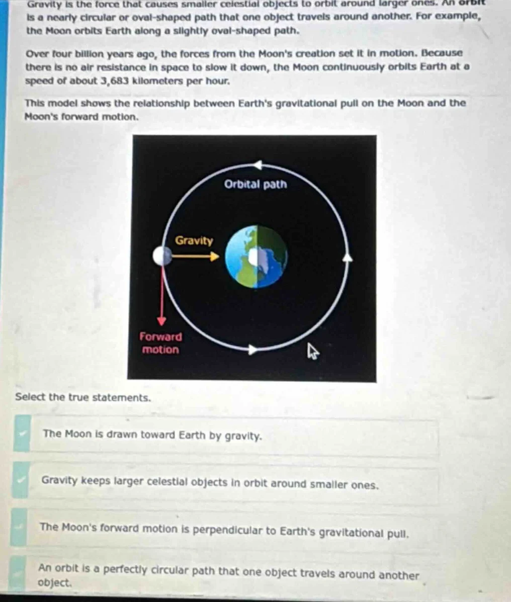 gravity is the force that causes smaller celestial objects to orbit aro…