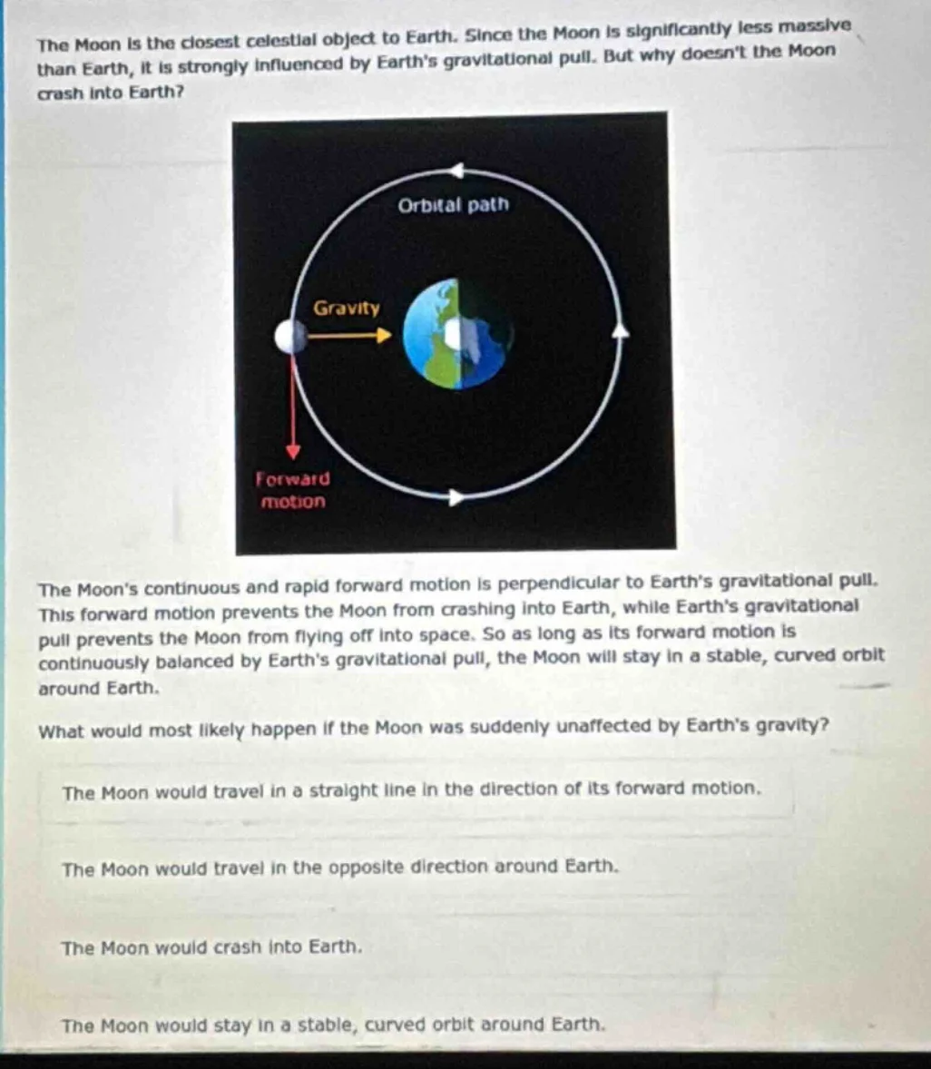 the moon is the closest celestial object to earth. since the moon is si…