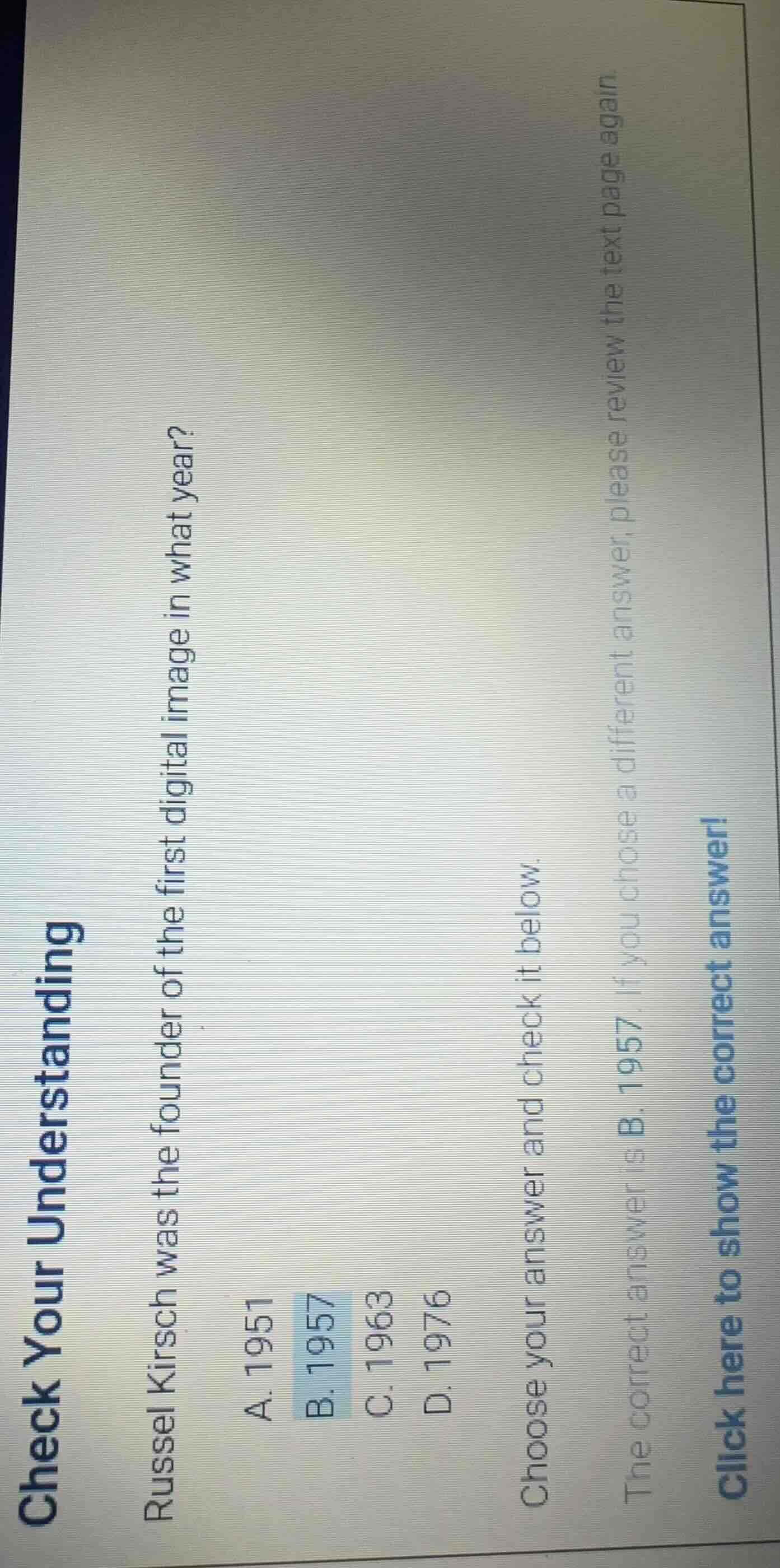 check your understanding russel kirsch was the founder of the first dig…