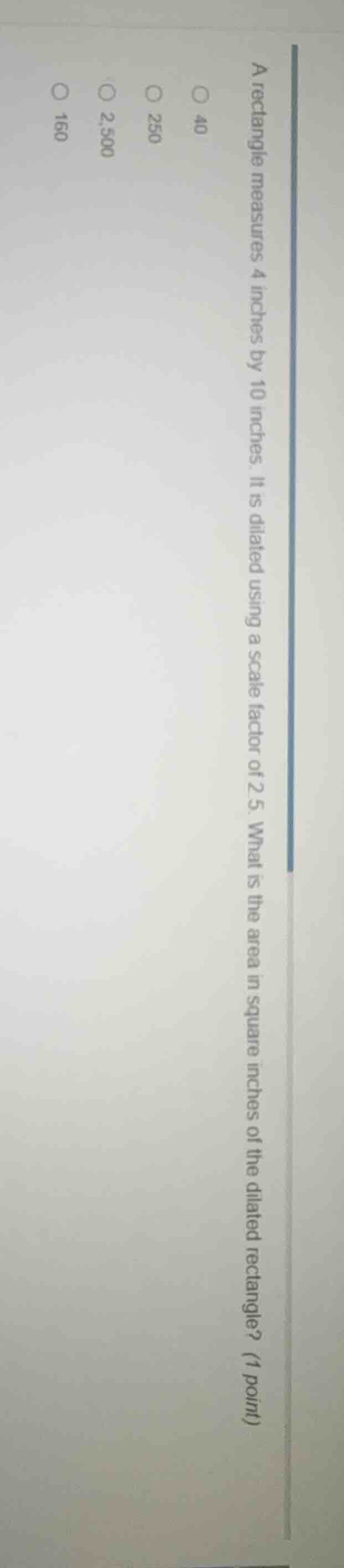 a rectangle measures 4 inches by 10 inches. it is dilated using a scale…