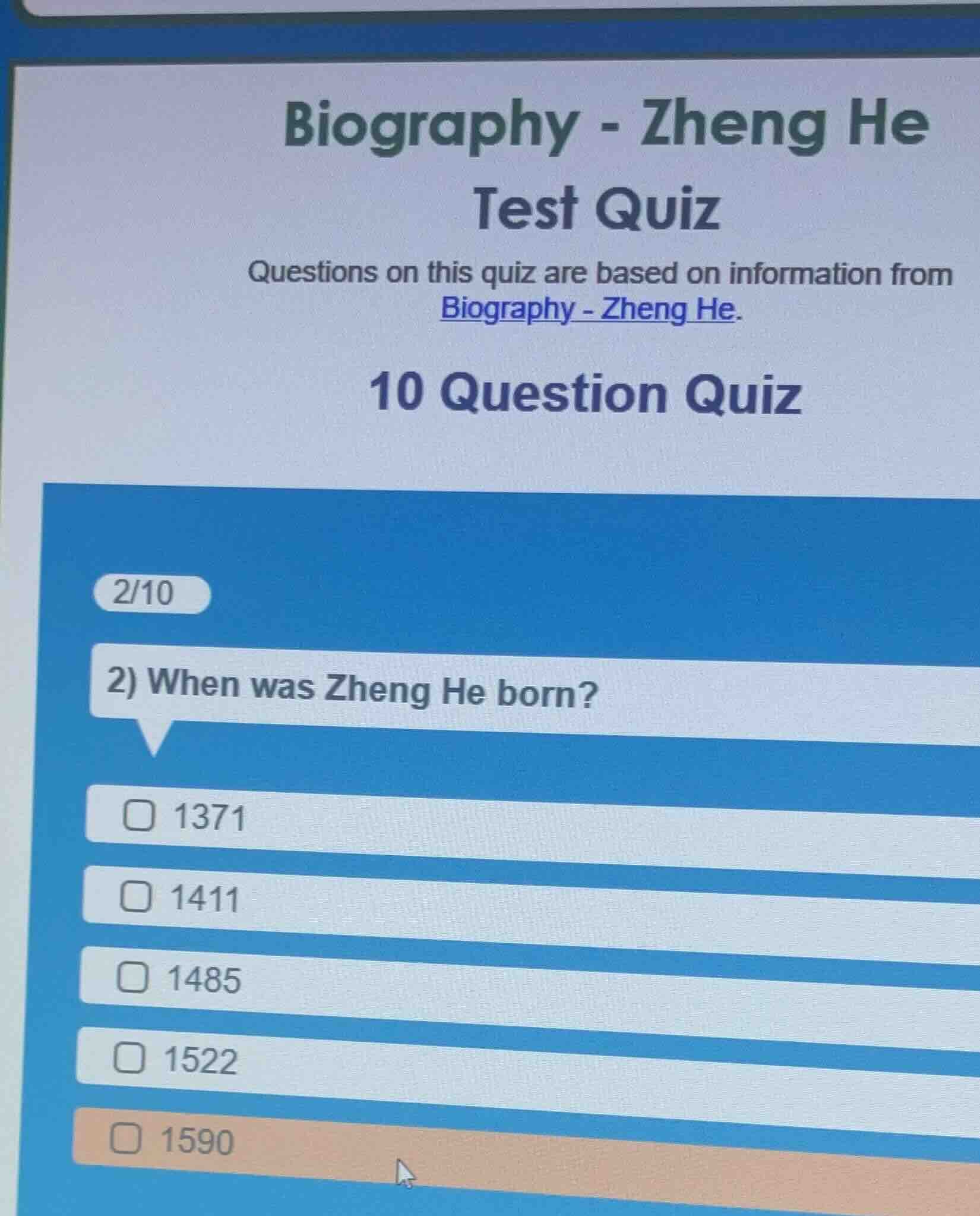 biography - zheng he test quiz questions on this quiz are based on info…