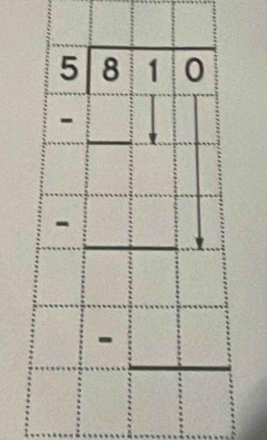 5 8 1 0 （with some subtraction signs and arrows in a grid - like struct…