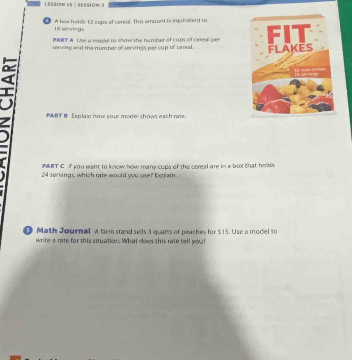 lesson 15 | session 3 4 a box holds 12 cups of cereal. this amount is e…